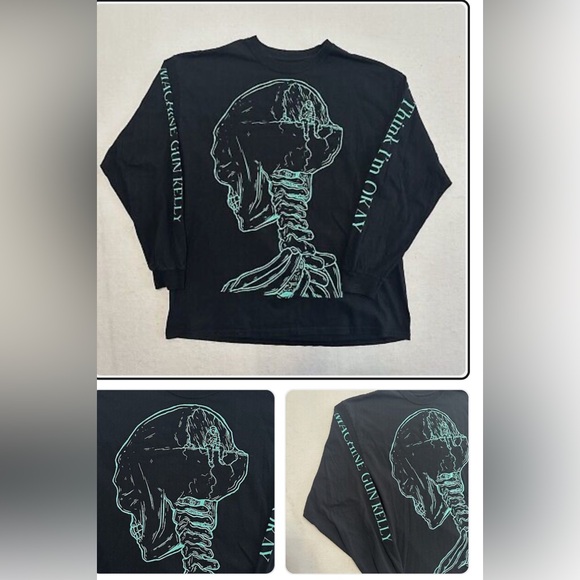 Machine Gun Kelly MGK Hotel Diablo Rock Tour Merch Long Sleeve T-Shirt Size L - Picture 1 of 1